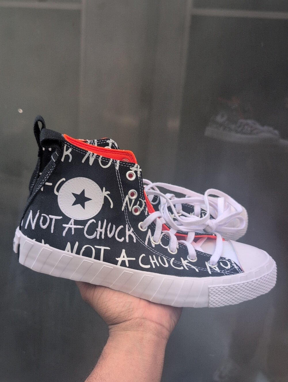 Converse Not A Chuck Hi 'UNT1TL3D - Black White And Orange sneaker NWOB